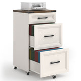 3 Drawers Farmhouse File Cabinet with Wheels for Home Office