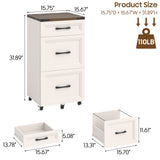 3 Drawers Farmhouse File Cabinet with Wheels for Home Office