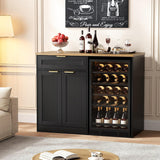 Vabches Coffee Bar Cabinet with Fridge Space and Power Outlet
