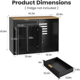 Vabches Coffee Bar Cabinet with Fridge Space and Power Outlet