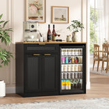 Vabches Coffee Bar Cabinet with Fridge Space and Power Outlet