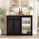 Vabches Coffee Bar Cabinet with Fridge Space and Power Outlet