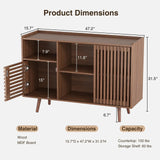 Mid-Centery Sideboard Coffee Bar Cabinet with Silding Door