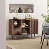 Mid-Centery Sideboard Coffee Bar Cabinet with Silding Door