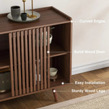 Mid-Centery Sideboard Coffee Bar Cabinet with Silding Door