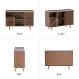 Mid-Centery Sideboard Coffee Bar Cabinet with Silding Door