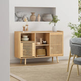 Mid-Centery Sideboard Coffee Bar Cabinet with Silding Door