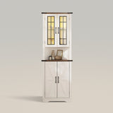 Farmhouse LED Light Corner Storage Cabinet