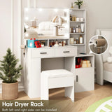 Small Makeup Vanity Desk with Mirror and Lights