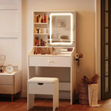 Small Makeup Vanity Desk with Mirror and Lights