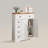 Farmhouse Storage Cabinet with 2 Doors and 5 Drawers