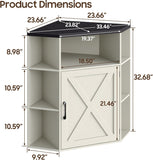 Vabches Corner Storage Cabinet with USB Ports and Outlets