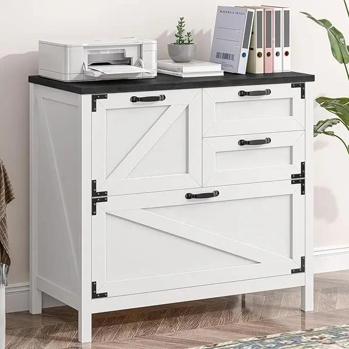 Large Farmhouse File Cabinets with Drawers for Home Office