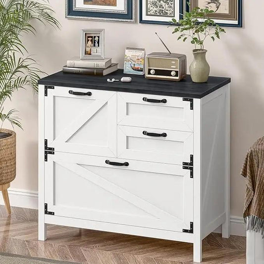 Large Farmhouse File Cabinets with Drawers for Home Office