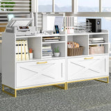 Modern Farmhouse Lateral File Cabinet with Charging Station