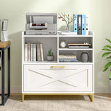 Modern Farmhouse Lateral File Cabinet with Charging Station