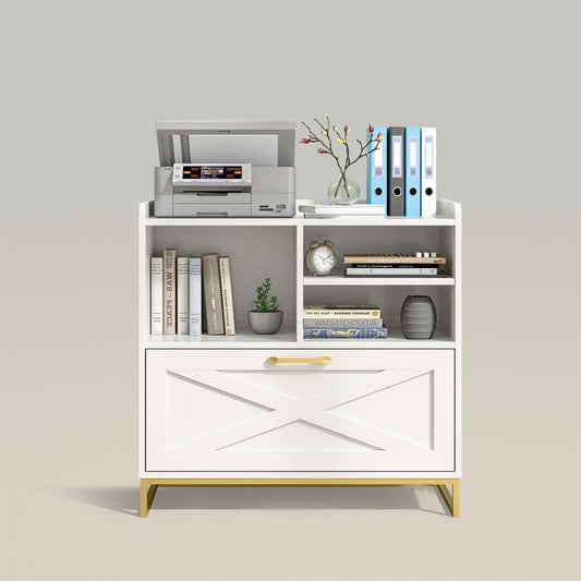 Modern Farmhouse Lateral File Cabinet with Charging Station