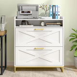 Modern Farmhouse Lateral File Cabinet with Charging Station