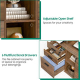 Large Mobile Lateral File Cabinet Storage with 6 Drawers