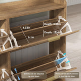 Freestanding Shoe Organizer Rattan Shoe Storage Cabinet