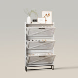 Hidden Shoe Storage Narrow Shoe Cabinet with 3 Flip Drawers