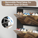 Hidden Shoe Storage Slim Storage Cabinet with Metal Legs