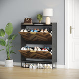 Hidden Shoe Storage Slim Storage Cabinet with Metal Legs