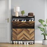 Hidden Shoe Storage Slim Storage Cabinet with Metal Legs