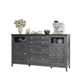 Farmhouse Sideboard  Buffet Table Storage Cabinet with 6 Drawers