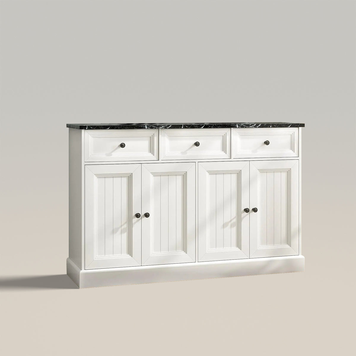 Marble Pattern Tabletop Buffet Cabinet with Storage