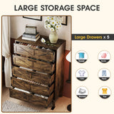 6 Drawers Dresser Wide Wood Dresser TV Stand with Storage Cabinet