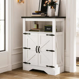 Freestanding Bathroom Sideboard Buffet Cabinet with Doors & Open Storage