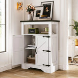 Freestanding Bathroom Sideboard Buffet Cabinet with Doors & Open Storage