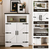 Freestanding Bathroom Sideboard Buffet Cabinet with Doors & Open Storage