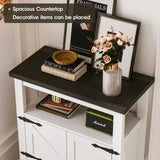 Freestanding Bathroom Sideboard Buffet Cabinet with Doors & Open Storage