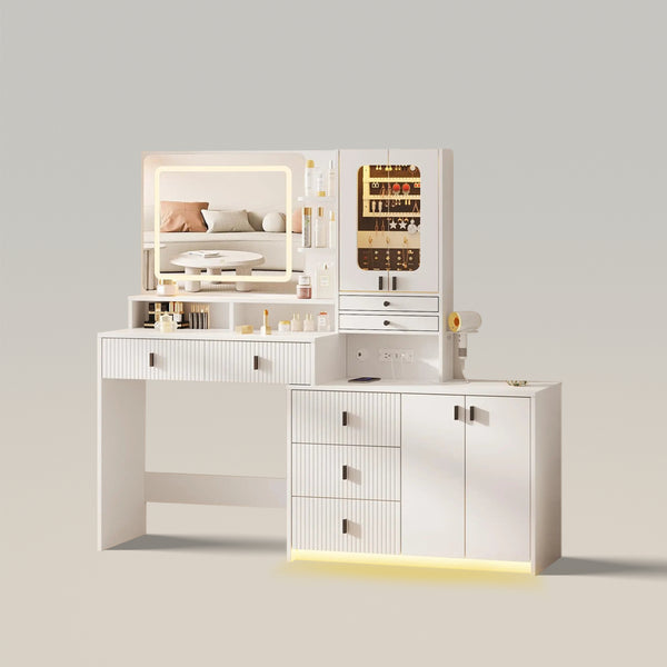modern dressing table vanity Modern Dressing Table Large Vanity Desk with Mirror and Lights