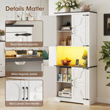 Farmhouse 71IN Tall Kitchen Pantry Storage Cabinet