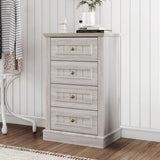 Farmhouse Tall Wood Chest of Storage Dresser Organizer