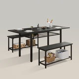 4-8 Metal Frame Dining Kitchen Table Set